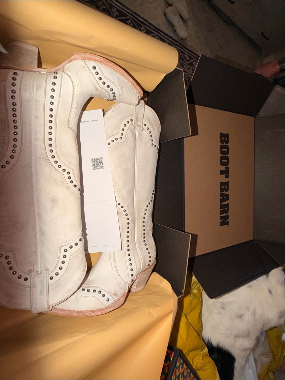 Idyllwind White Studded Western Ankle Boots for Women